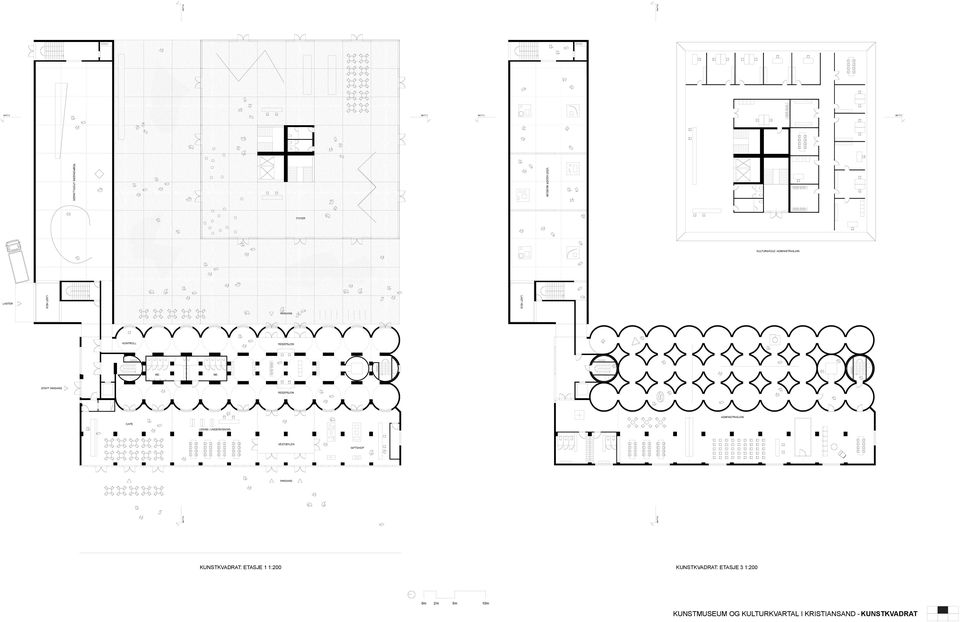 KULTURSKOLE: KUNSTKVADRAT: ETASJE 1 1:200 KUNSTKVADRAT: ETASJE