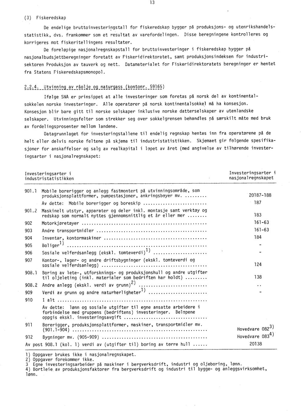 De forelopige nasjonalregnskapstall for bruttoinvesteringer i fiskeredskap bygger pa nasjonalbudsjettberegninger foretatt av Fiskeridirektoratet, samt produksjonsindeksen for industrisektoren