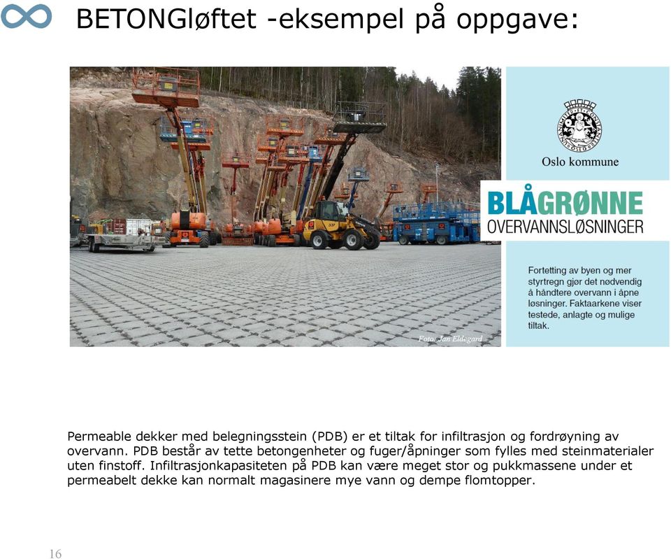 PDB består av tette betongenheter og fuger/åpninger som fylles med steinmaterialer uten