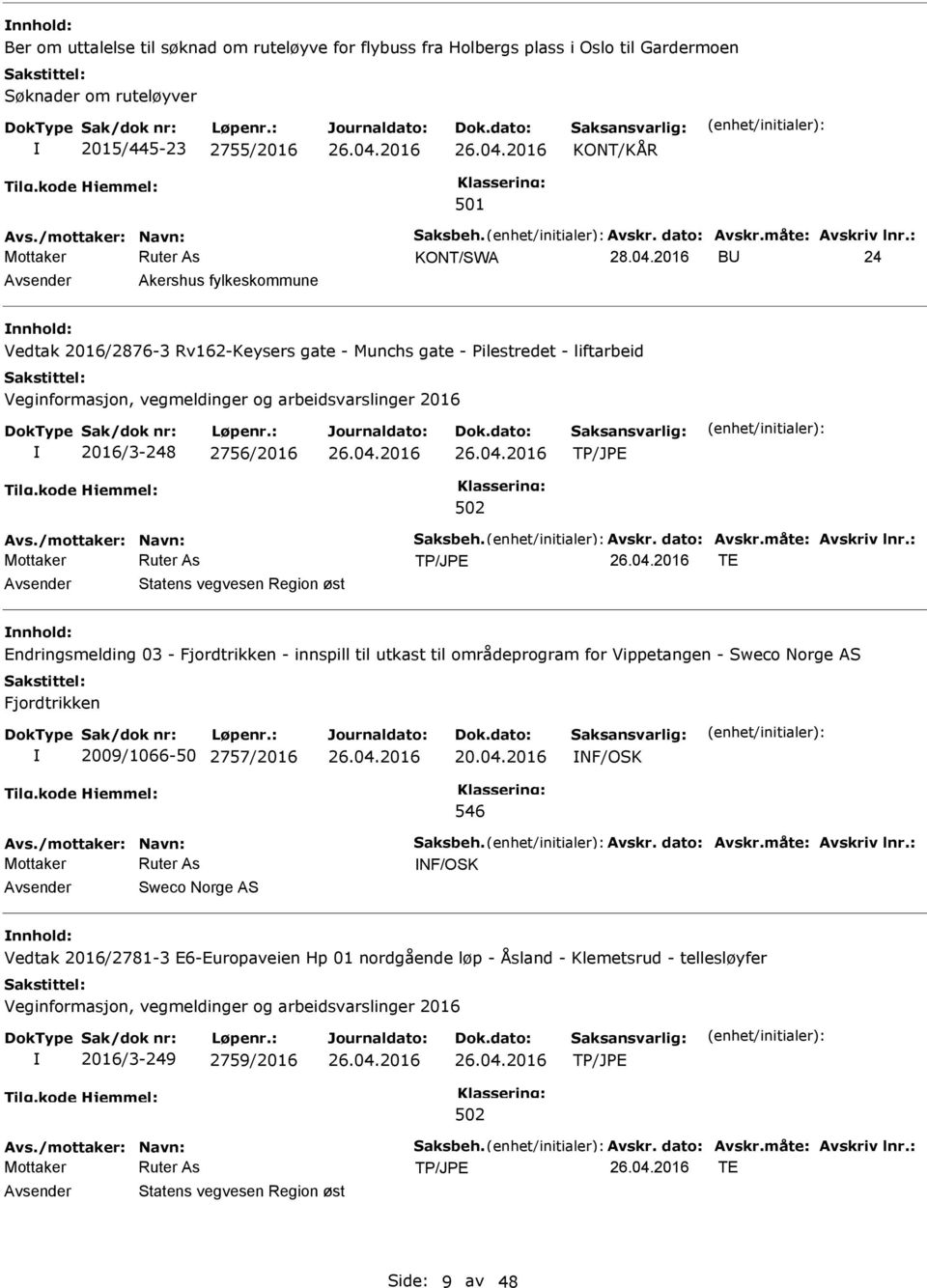 Endringsmelding 03 - Fjordtrikken - innspill til utkast til områdeprogram for Vippetangen - Sweco Norge AS Fjordtrikken 2009/1066-50 2757/2016 20.04.