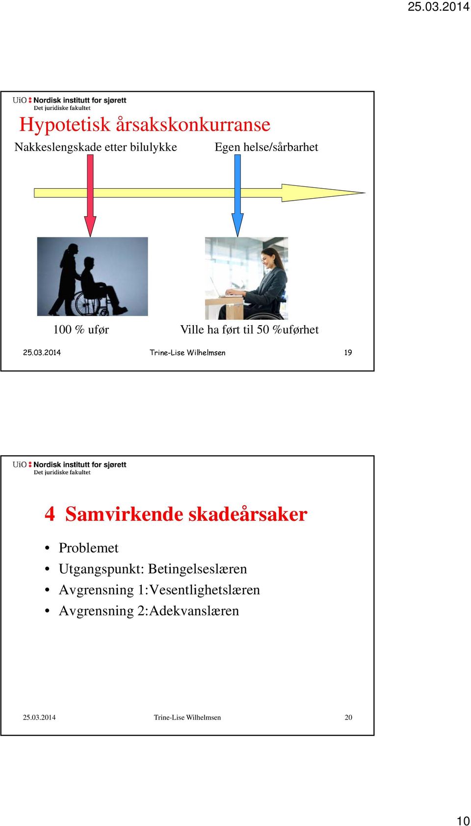 2014 Trine-Lise Wilhelmsen 19 4 Samvirkende skadeårsaker Problemet Utgangspunkt: