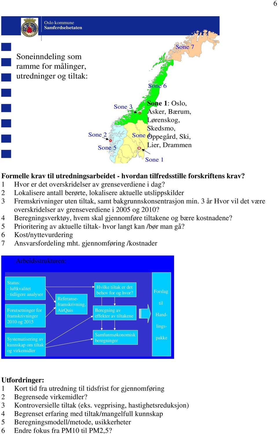 2 Lokalisere antall berørte, lokalisere aktuelle utslippskilder 3 Fremskrivninger uten tiltak, samt bakgrunnskonsentrasjon min. 3 år Hvor vil det være overskridelser av grenseverdiene i 2005 og 2010?