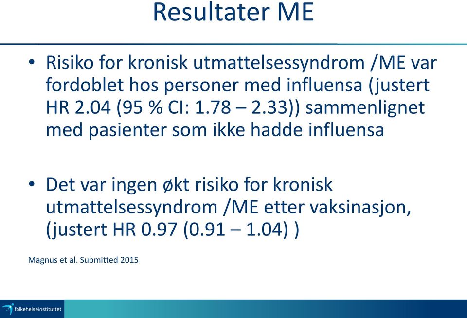 33)) sammenlignet med pasienter som ikke hadde influensa Det var ingen økt risiko