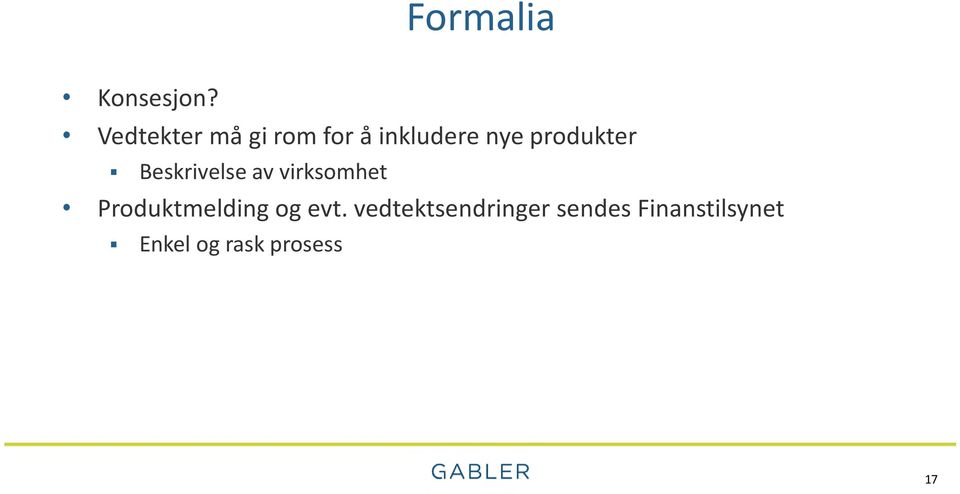 produkter Beskrivelse av virksomhet