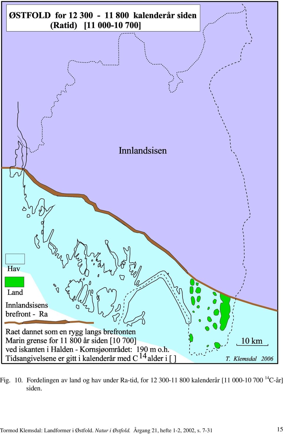 Tidsangivelsene er gitt i kalenderår med C 14alder i [ ] 10 