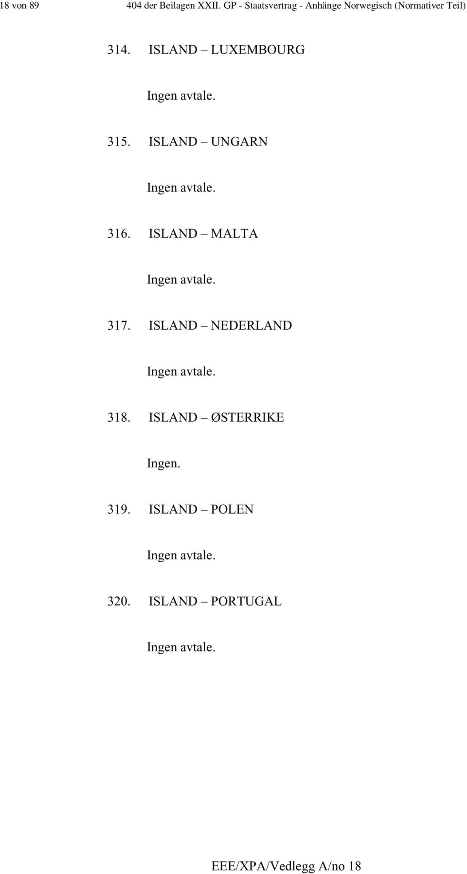 ISLAND LUXEMBOURG 315. ISLAND UNGARN 316. ISLAND MALTA 317.