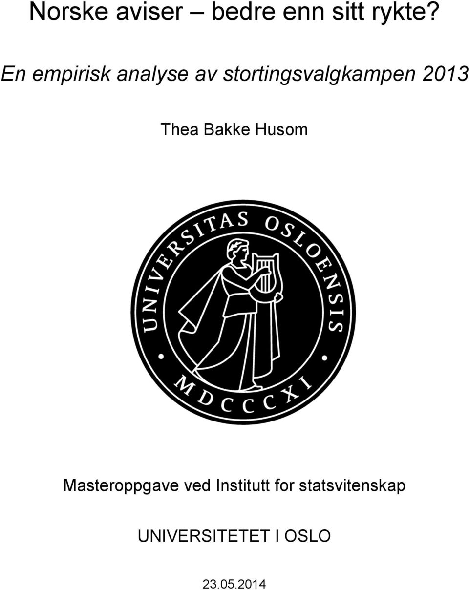 2013 Thea Bakke Husom Masteroppgave ved