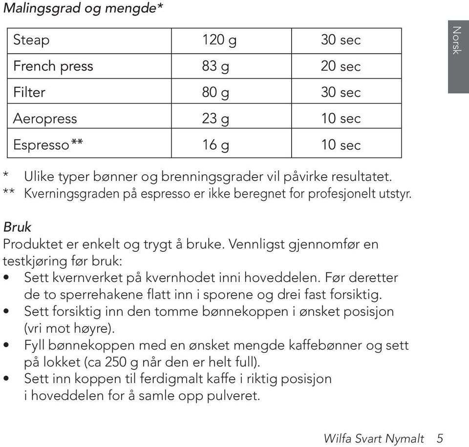 Før deretter de to sperrehakene flatt inn i sporene og drei fast forsiktig. Sett forsiktig inn den tomme bønnekoppen i ønsket posisjon (vri mot høyre).