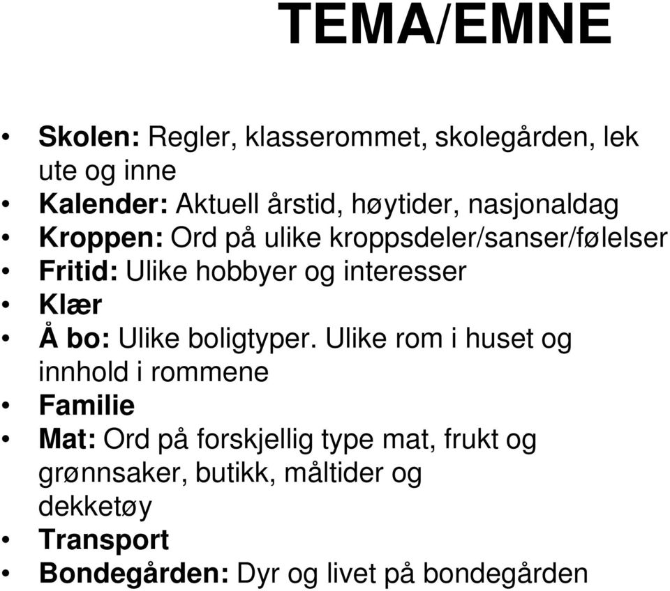 interesser Klær Å bo: Ulike boligtyper.