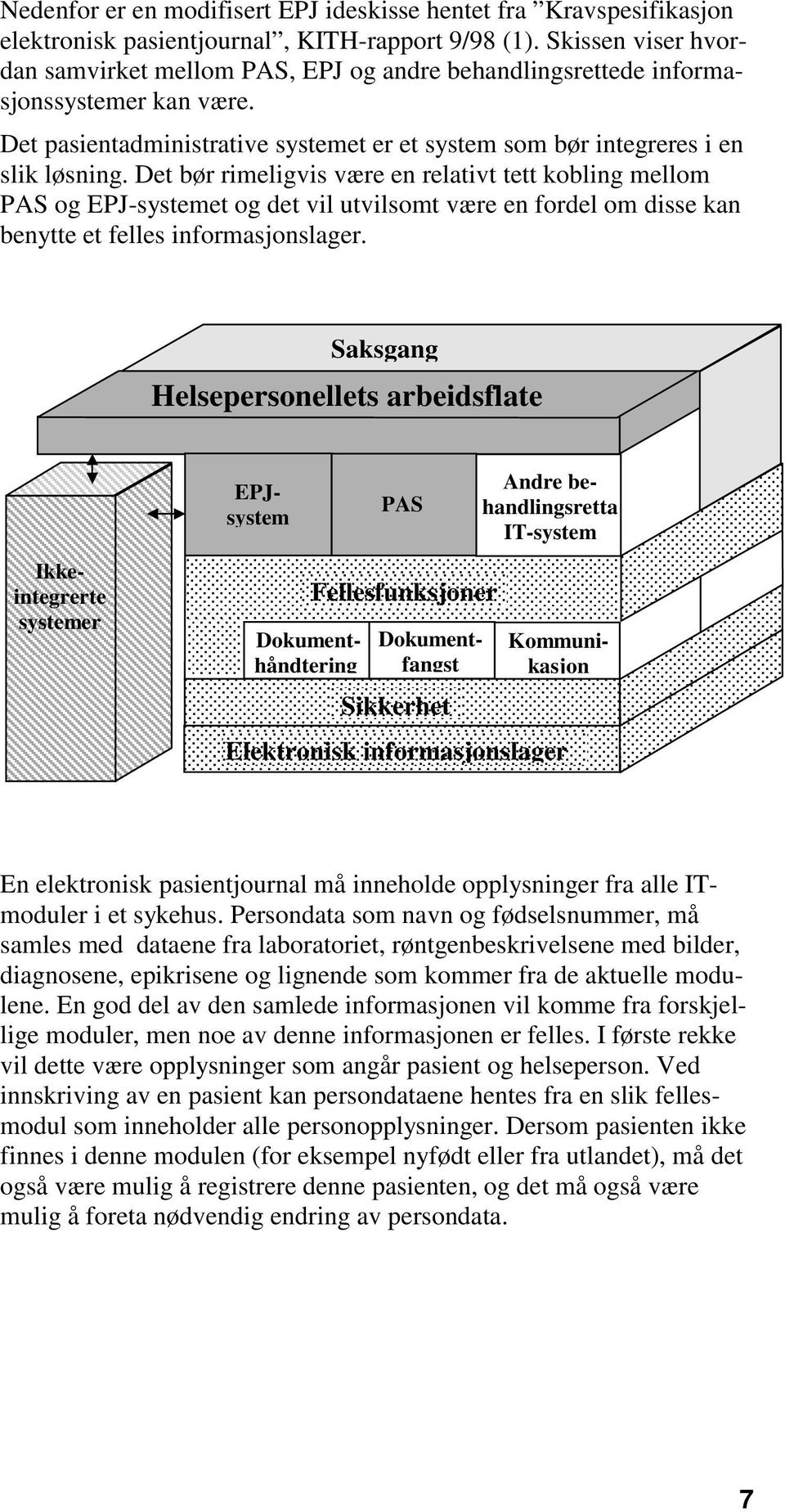 Det bør rimeligvis være en relativt tett kobling mellom PAS og EPJ-systemet og det vil utvilsomt være en fordel om disse kan benytte et felles informasjonslager.