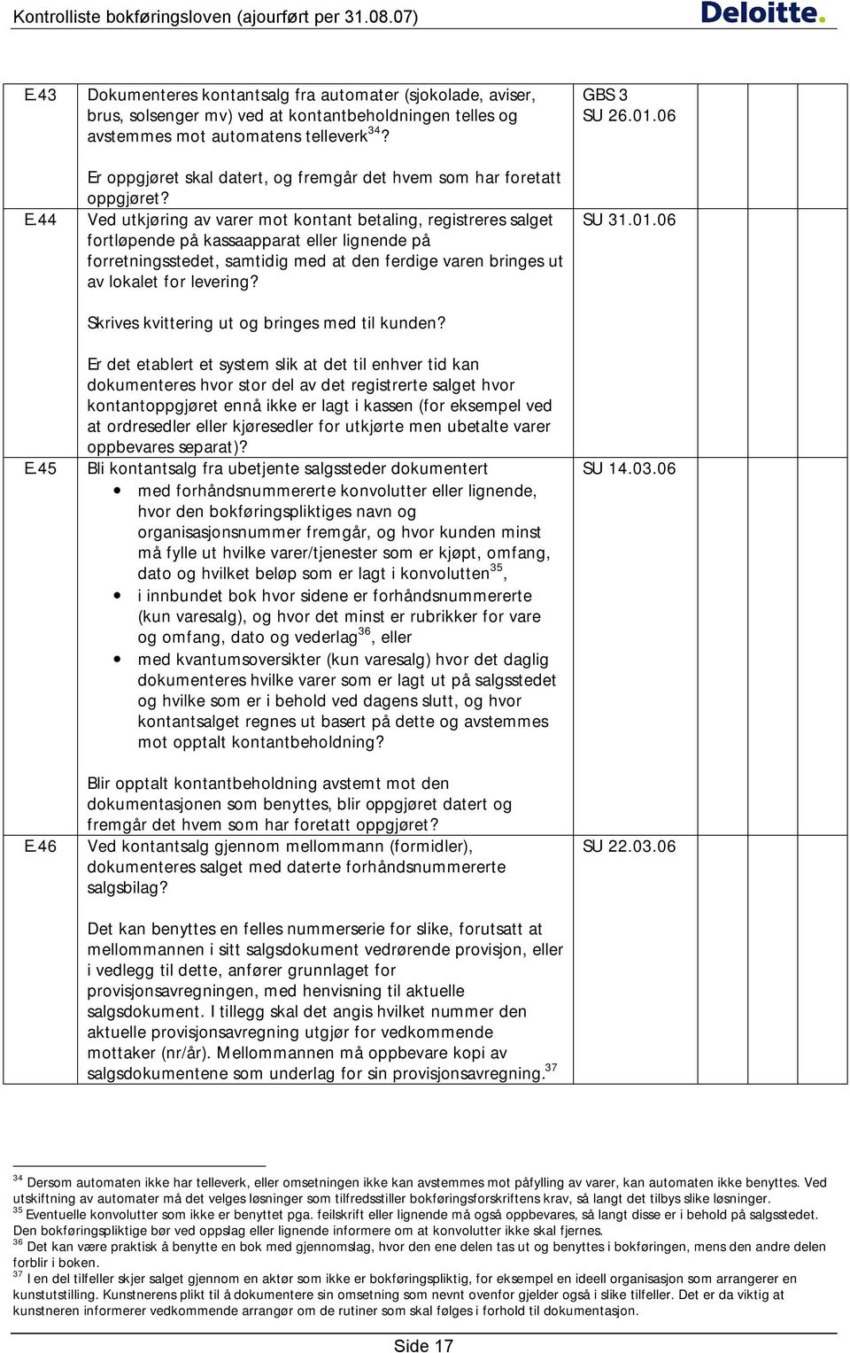 44 Ved utkjøring av varer mot kontant betaling, registreres salget fortløpende på kassaapparat eller lignende på forretningsstedet, samtidig med at den ferdige varen bringes ut av lokalet for