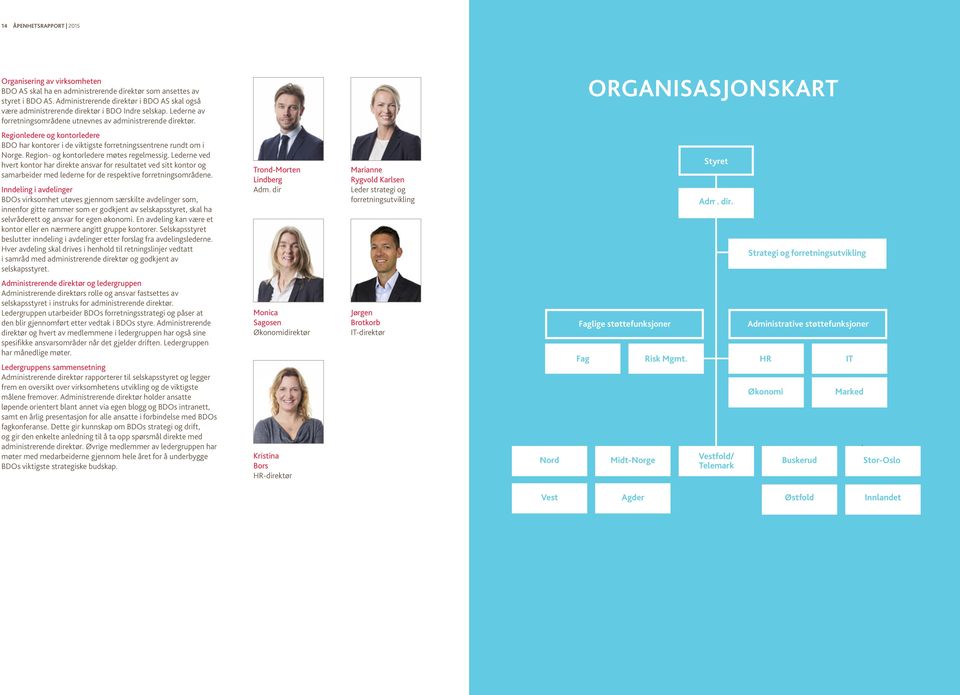Regionledere og kontorledere BDO har kontorer i de viktigste forretningssentrene rundt om i Norge. Region- og kontorledere møtes regelmessig.