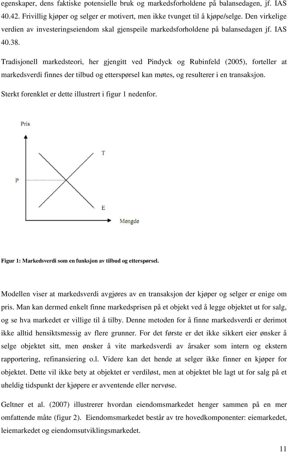 Tradisjonell markedsteori, her gjengitt ved Pindyck og Rubinfeld (2005), forteller at markedsverdi finnes der tilbud og etterspørsel kan møtes, og resulterer i en transaksjon.