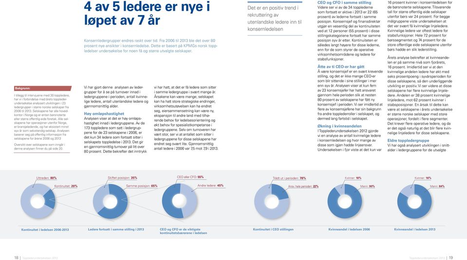 Alle selskapene har operasjoner utenfor Norge, er bransjeledende, og har eksistert minst syv år som selvstendig selskap.