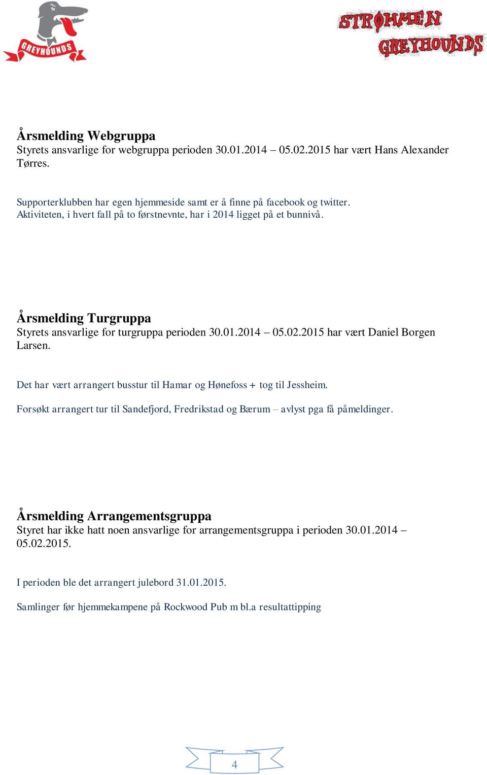 Det har vært arrangert busstur til Hamar og Hønefoss + tog til Jessheim. Forsøkt arrangert tur til Sandefjord, Fredrikstad og Bærum avlyst pga få påmeldinger.