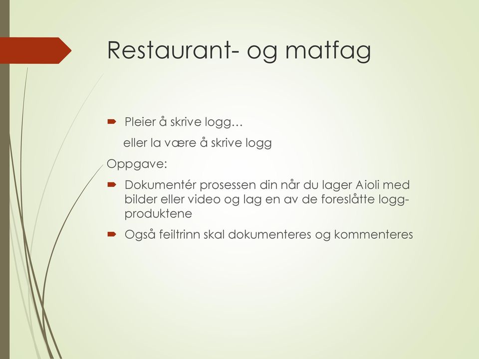 Aioli med bilder eller video og lag en av de foreslåtte