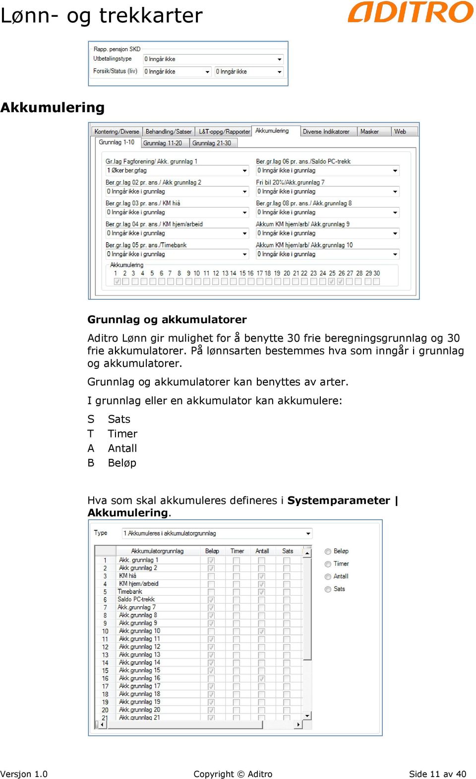 Grunnlag og akkumulatorer kan benyttes av arter.