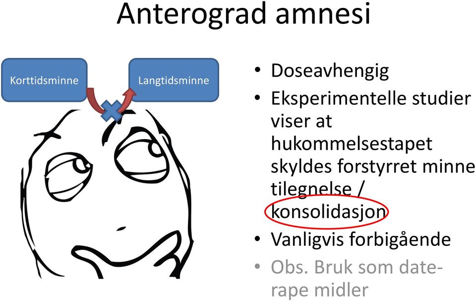 hukommelsestapet skyldes forstyrret minne tilegnelse