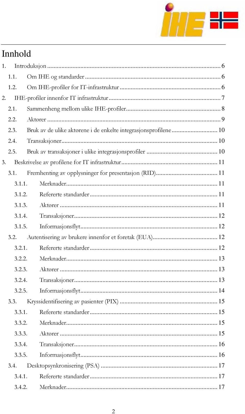 Beskrivelse av profilene for IT infrastruktur... 11 3.1. Fremhenting av opplysninger for presentasjon (RID)... 11 3.1.1. Merknader... 11 3.1.2. Refererte standarder... 11 3.1.3. Aktører... 11 3.1.4.