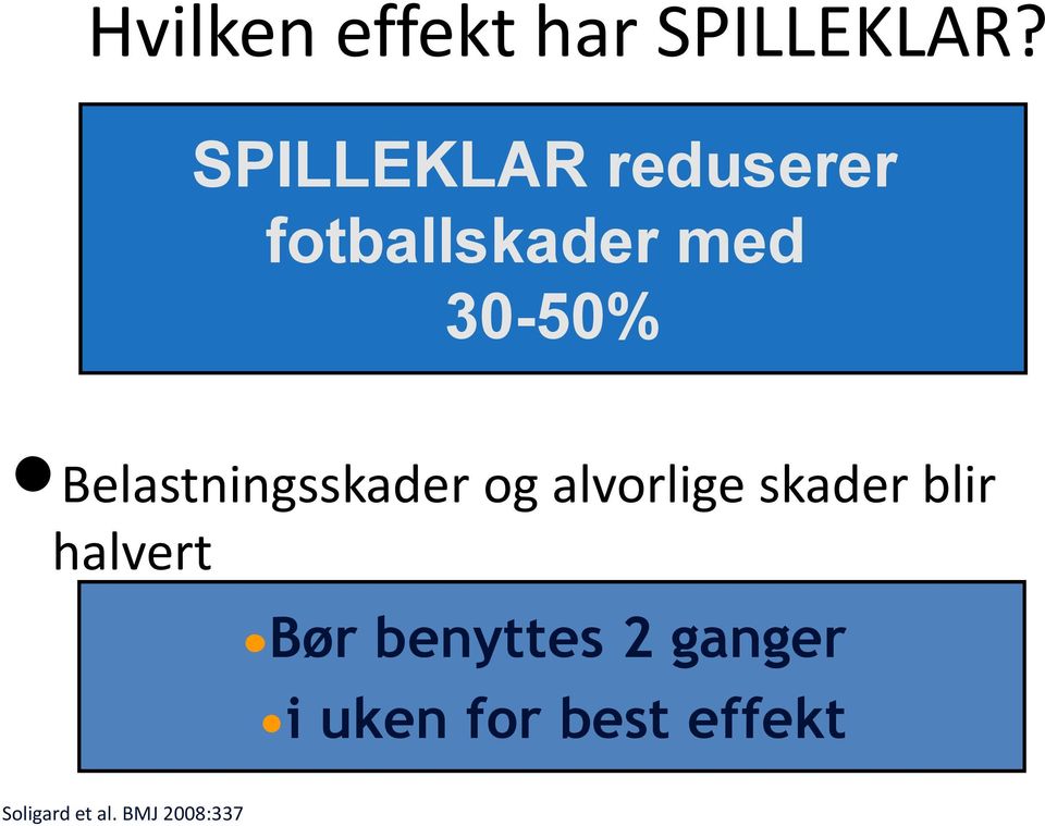 Belastningsskader og alvorlige skader blir halvert