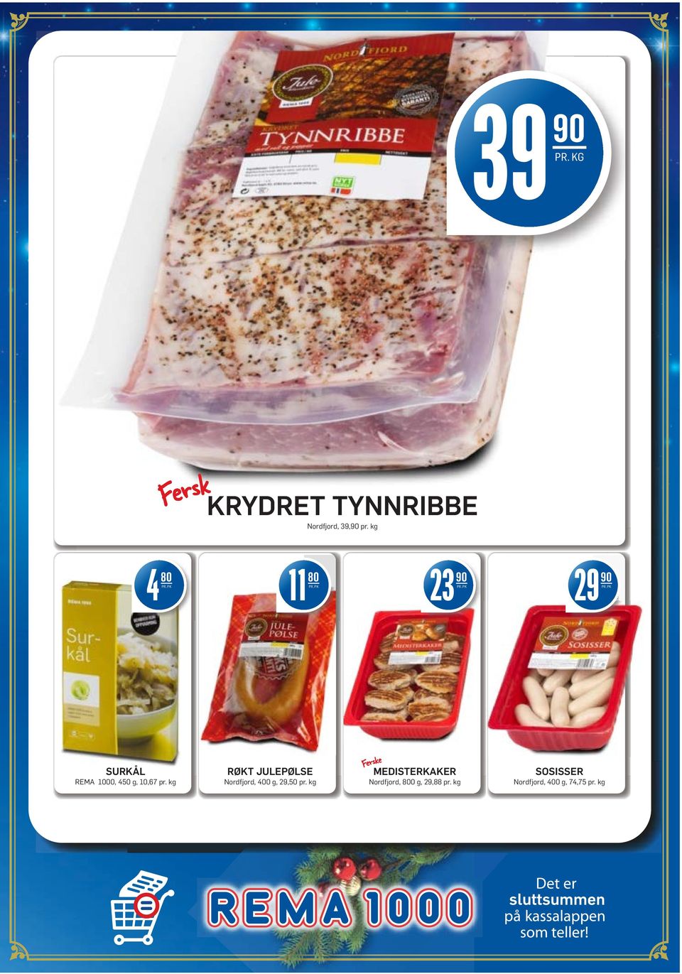 kg RØKT JULEPØLSE Nordfjord, 400 g, 29,50 pr.