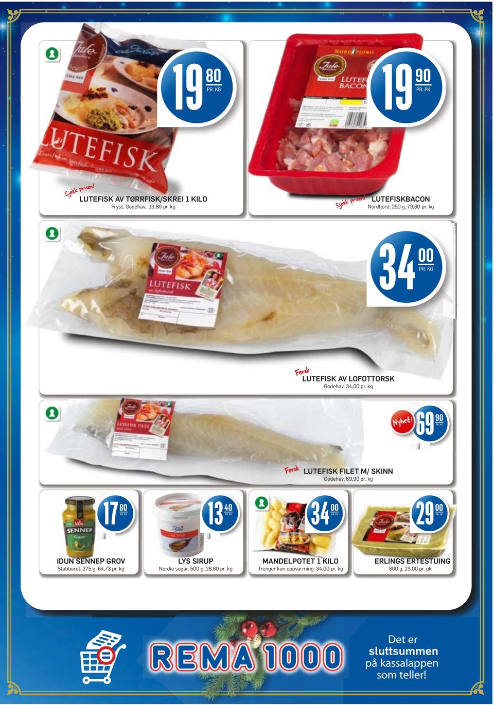 LUTEFISK FILET M/ SKINN Godehav, 69,90 pr.