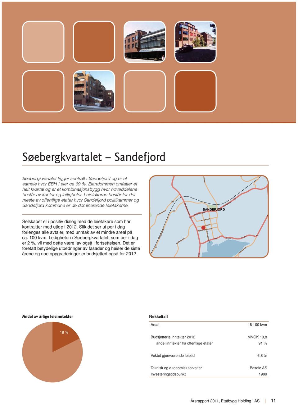 Leietakerne består for det meste av offentlige etater hvor Sandefjord politikammer og Sandefjord kommune er de dominerende leietakerne.