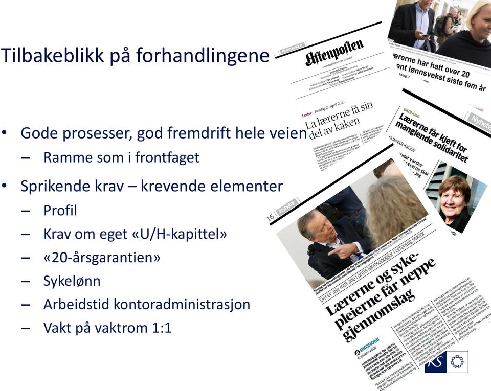 elementer Profil Krav om eget «U/H-kapittel»