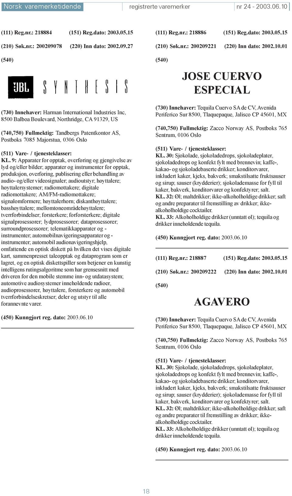 9: Apparater for opptak, overføring og gjengivelse av lyd og/eller bilder; apparater og instrumenter for opptak, produksjon, overføring, publisering eller behandling av audio- og/eller videosignaler;