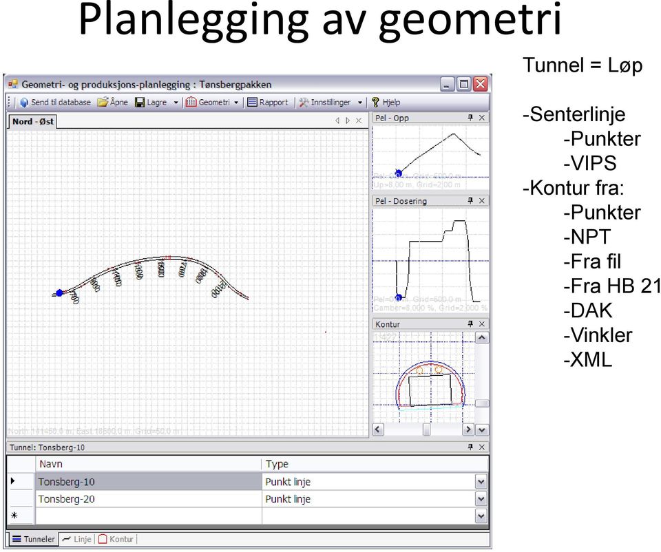 -Kontur fra: -Punkter -NPT -Fra