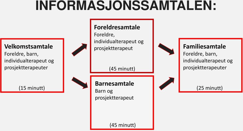 prosjektterapeut (45 minutt) Barnesamtale Barn og prosjektterapeut