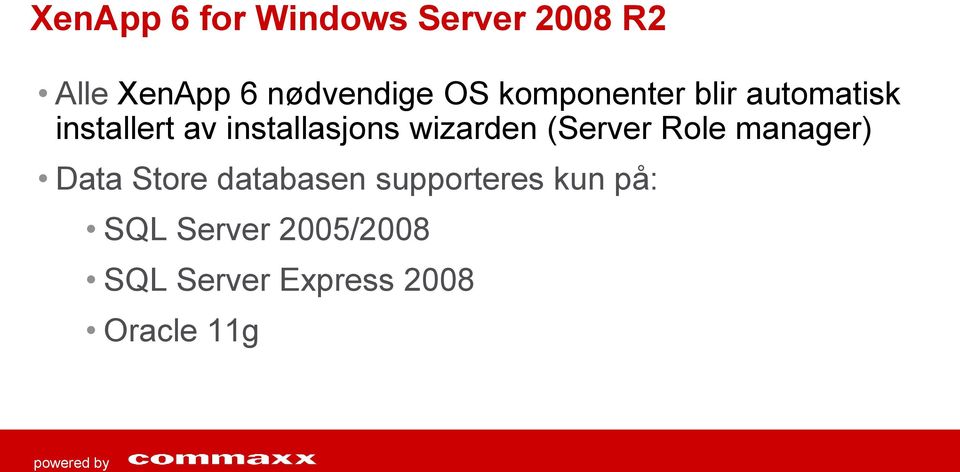 wizarden (Server Role manager) Data Store databasen