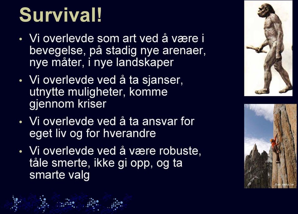 i nye landskaper Vi overlevde ved å ta sjanser, utnytte muligheter, komme