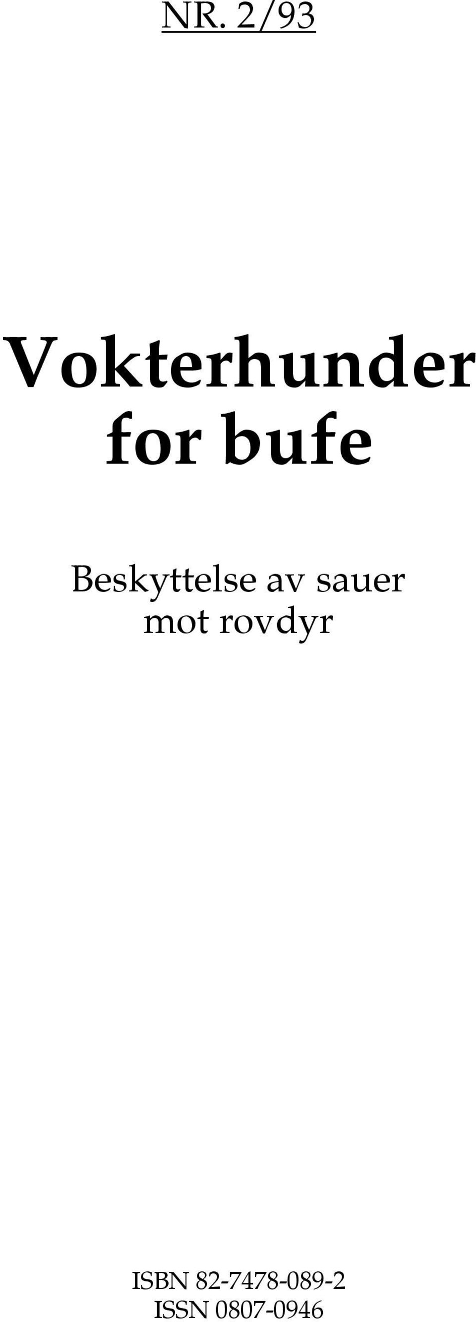 sauer mot rovdyr ISBN