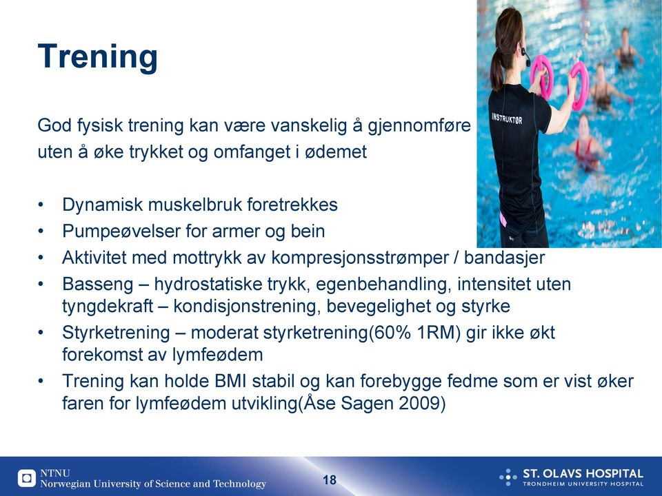 intensitet uten tyngdekraft kondisjonstrening, bevegelighet og styrke Styrketrening moderat styrketrening(60% 1RM) gir ikke økt