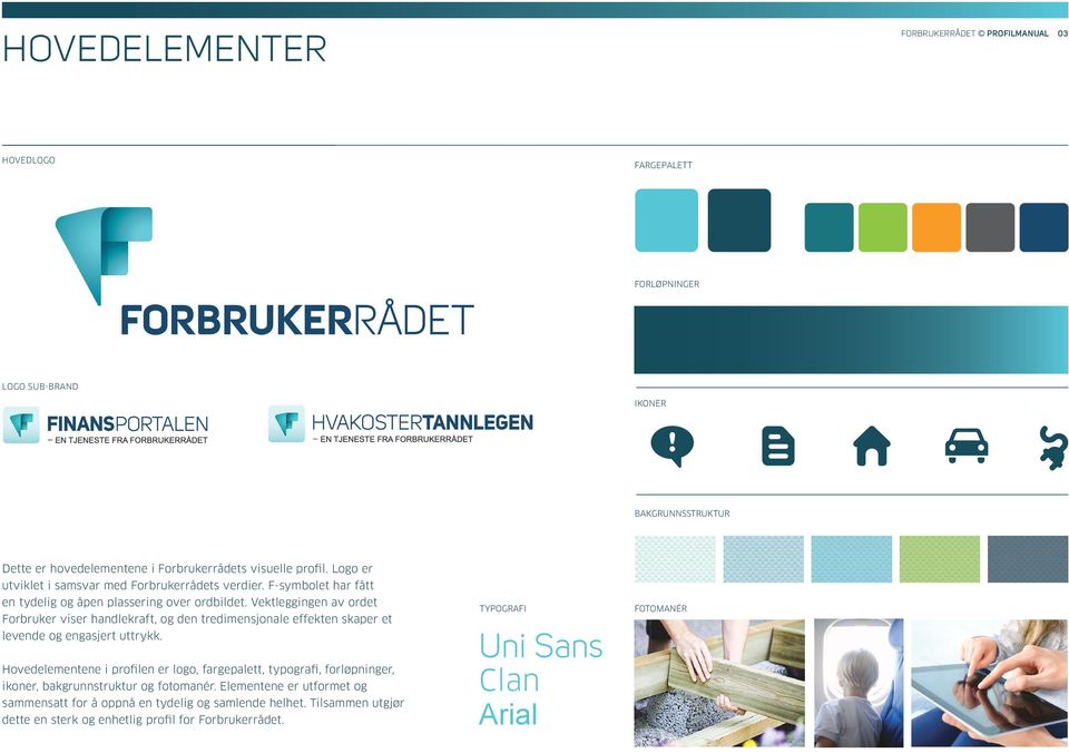 Vektleggingen av ordet Forbruker viser handlekraft, og den tredimensjonale effekten skaper et levende og engasjert uttrykk.