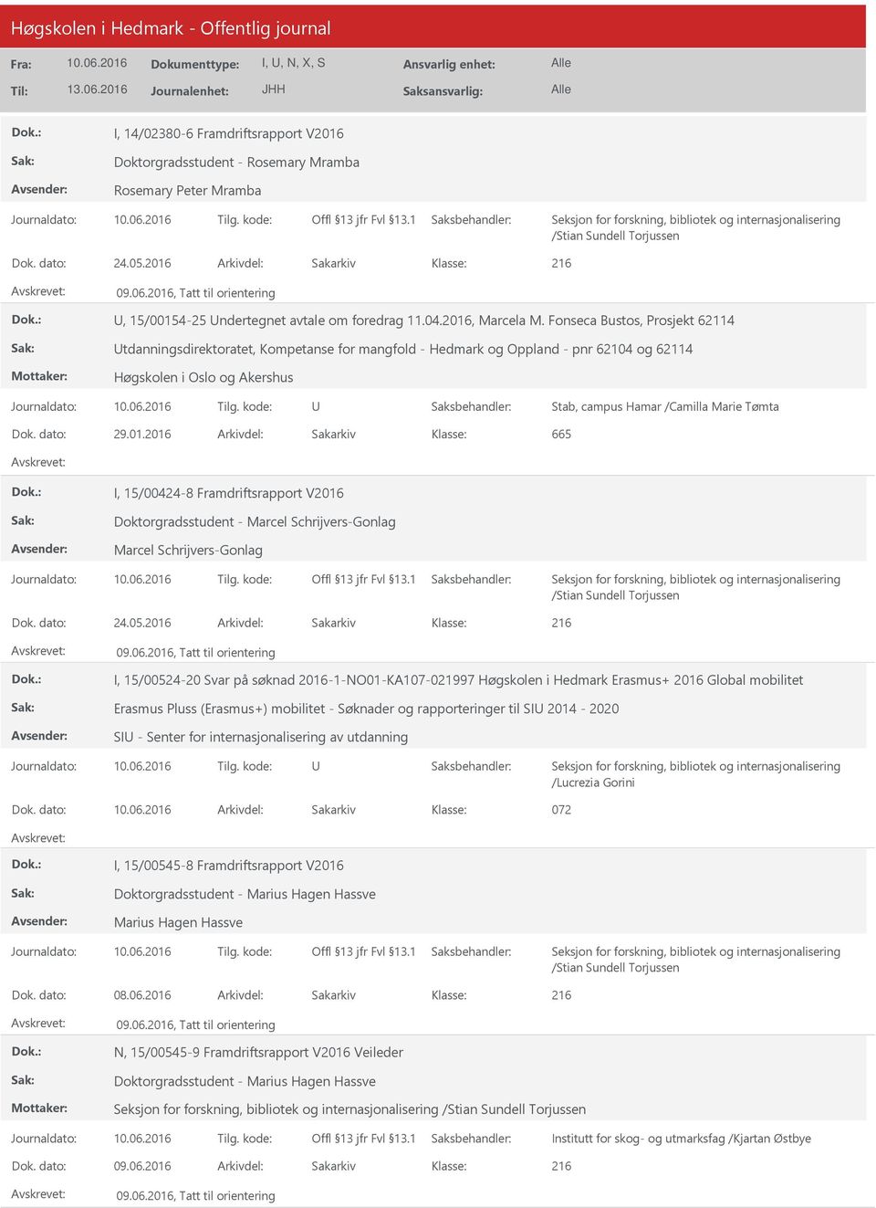 Fonseca Bustos, Prosjekt 62114 tdanningsdirektoratet, Kompetanse for mangfold - Hedmark og Oppland - pnr 62104 og 62114 Høgskolen i Oslo og Akershus Stab, campus Hamar /Camilla Marie Tømta Dok.