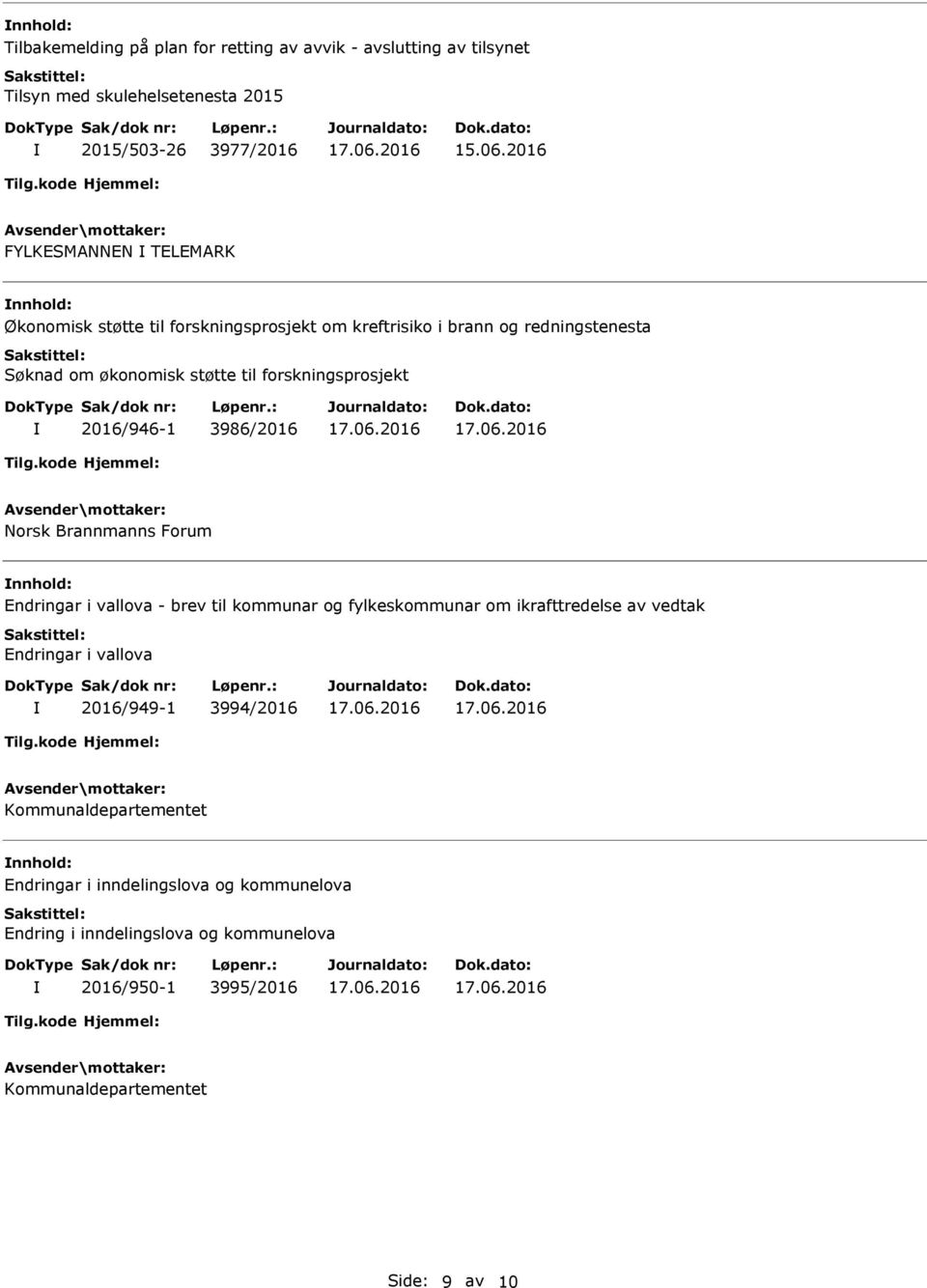 Norsk Brannmanns Forum Endringar i vallova - brev til kommunar og fylkeskommunar om ikrafttredelse av vedtak Endringar i vallova 2016/949-1 3994/2016