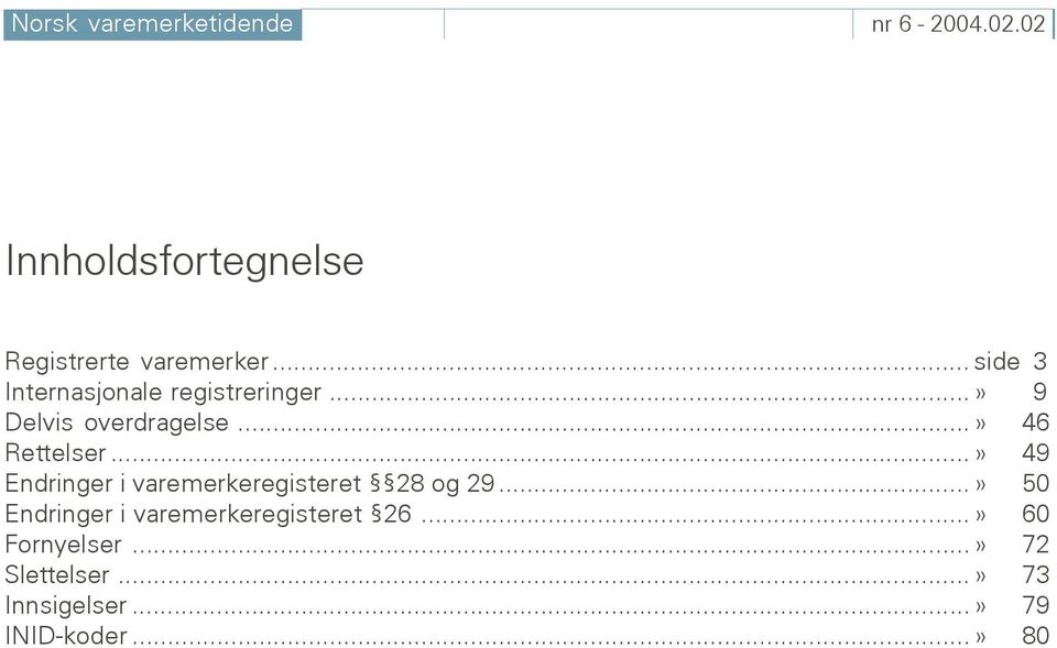 ..» 49 Endringer i varemerkeregisteret 28 og 29.