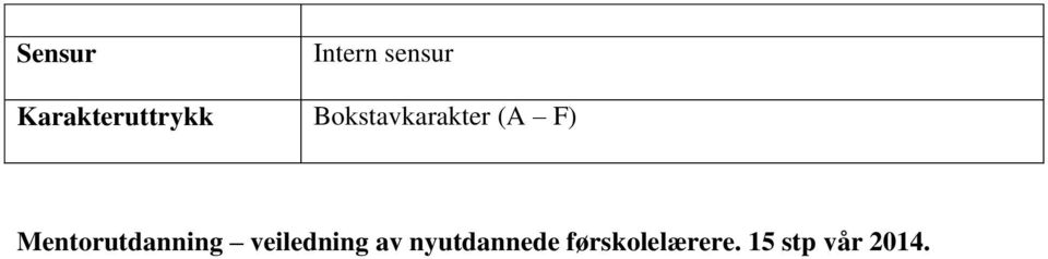 (A F) Mentorutdanning veiledning