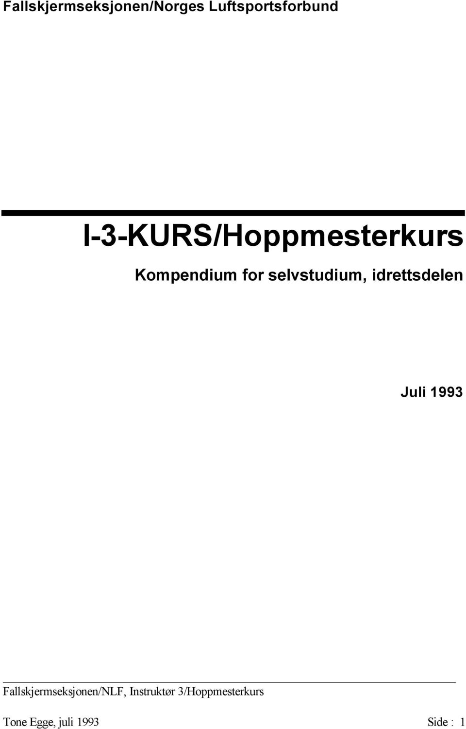 I-3-KURS/Hoppmesterkurs Kompendium