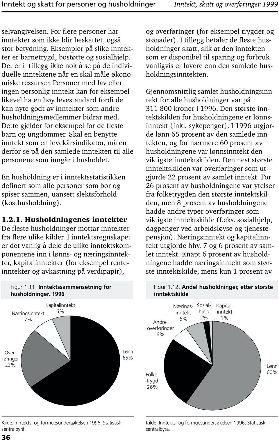 Personer med lav eller ingen personlig inntekt kan for eksempel likevel ha en høy levestandard fordi de kan nyte godt av inntekter som andre husholdningsmedlemmer bidrar med.