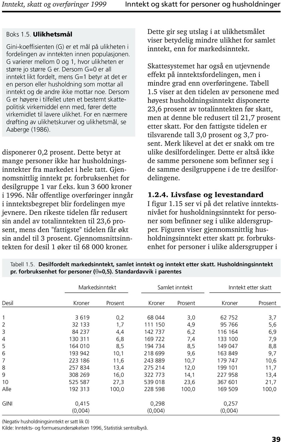 Dersom G er høyere i tilfellet uten et bestemt skattepolitisk virkemiddel enn med, fører dette virkemidlet til lavere ulikhet.