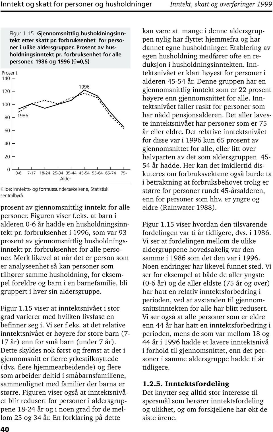 Merk likevel at når det er person som er analyseenhet så kan personer som tilhører samme husholdning, for eksempel foreldre og barn i en barnefamilie, bli gruppert i hver sin aldersgruppe. Figur 1.