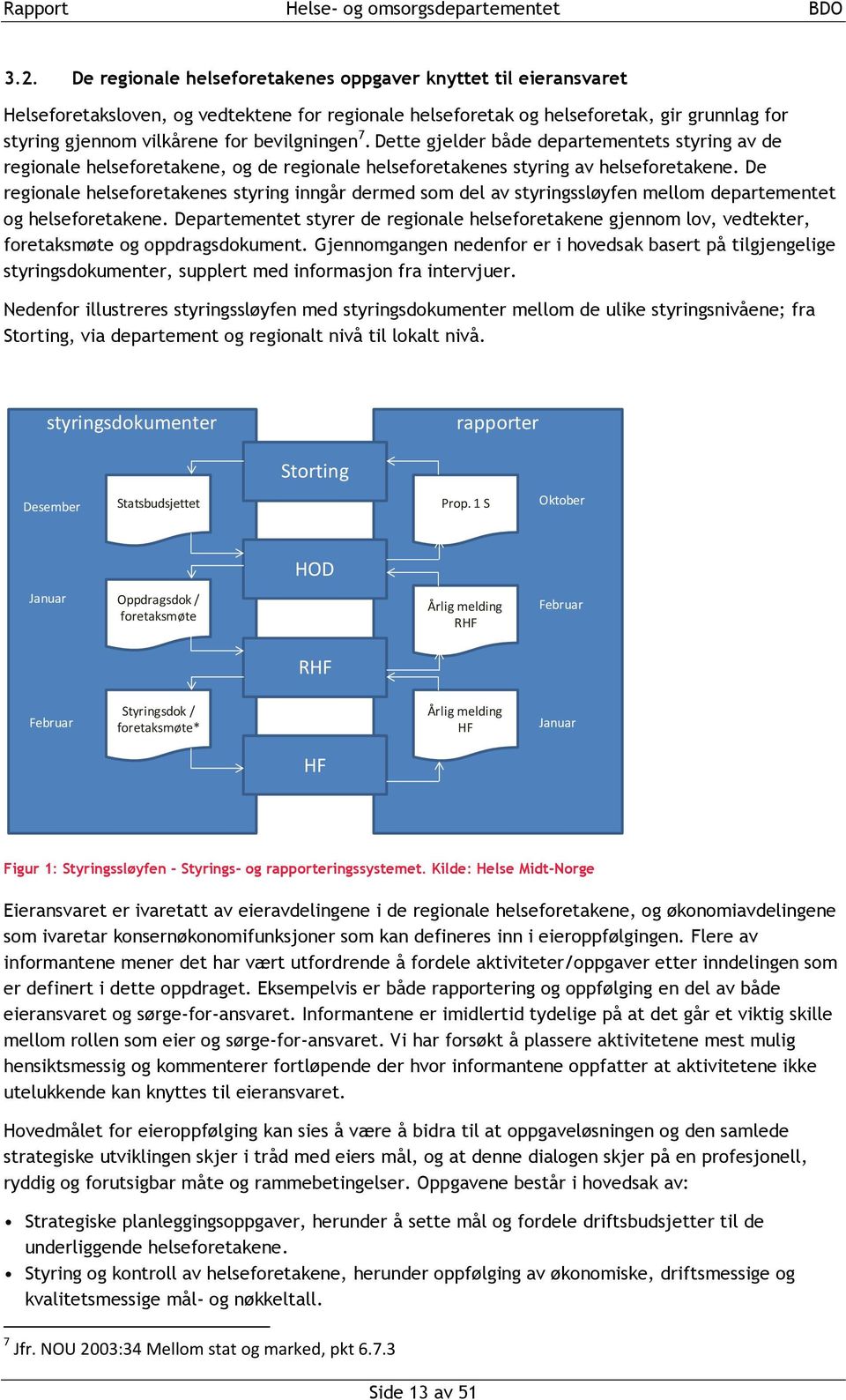 De regionale helseforetakenes styring inngår dermed som del av styringssløyfen mellom departementet og helseforetakene.