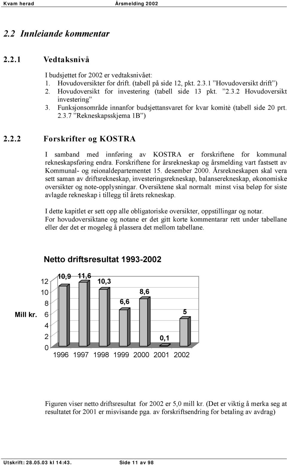 Forskriftene for årsrekneskap og årsmelding vart fastsett av Kommunal- og reionaldepartementet 15. desember 2000.