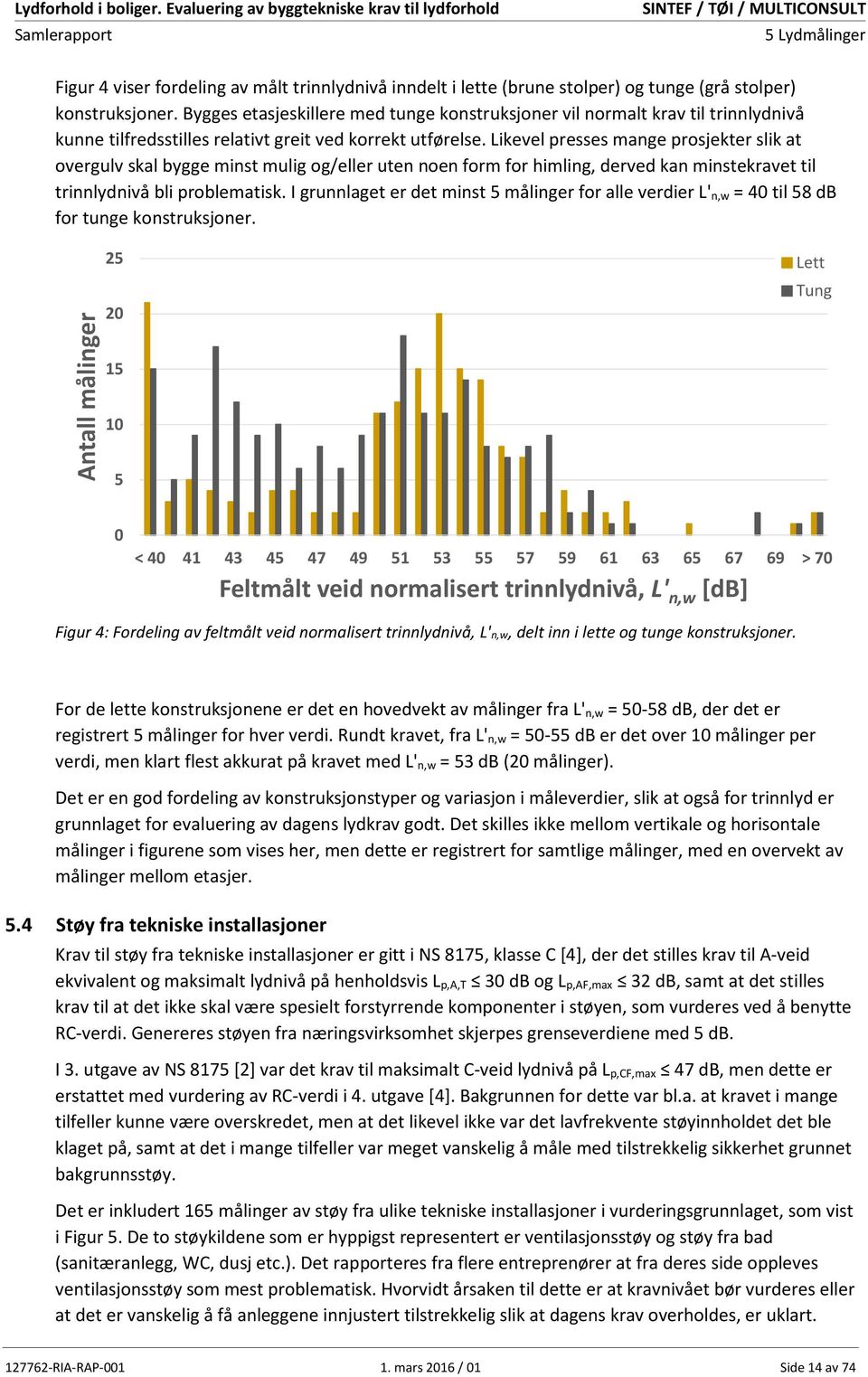 Likevel presses mange prosjekter slik at overgulv skal bygge minst mulig og/eller uten noen form for himling, derved kan minstekravet til trinnlydnivå bli problematisk.