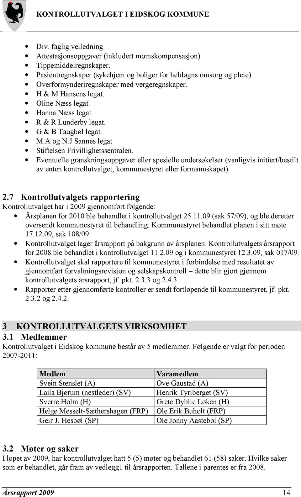 J Sannes legat Stiftelsen Frivillighetssentralen.