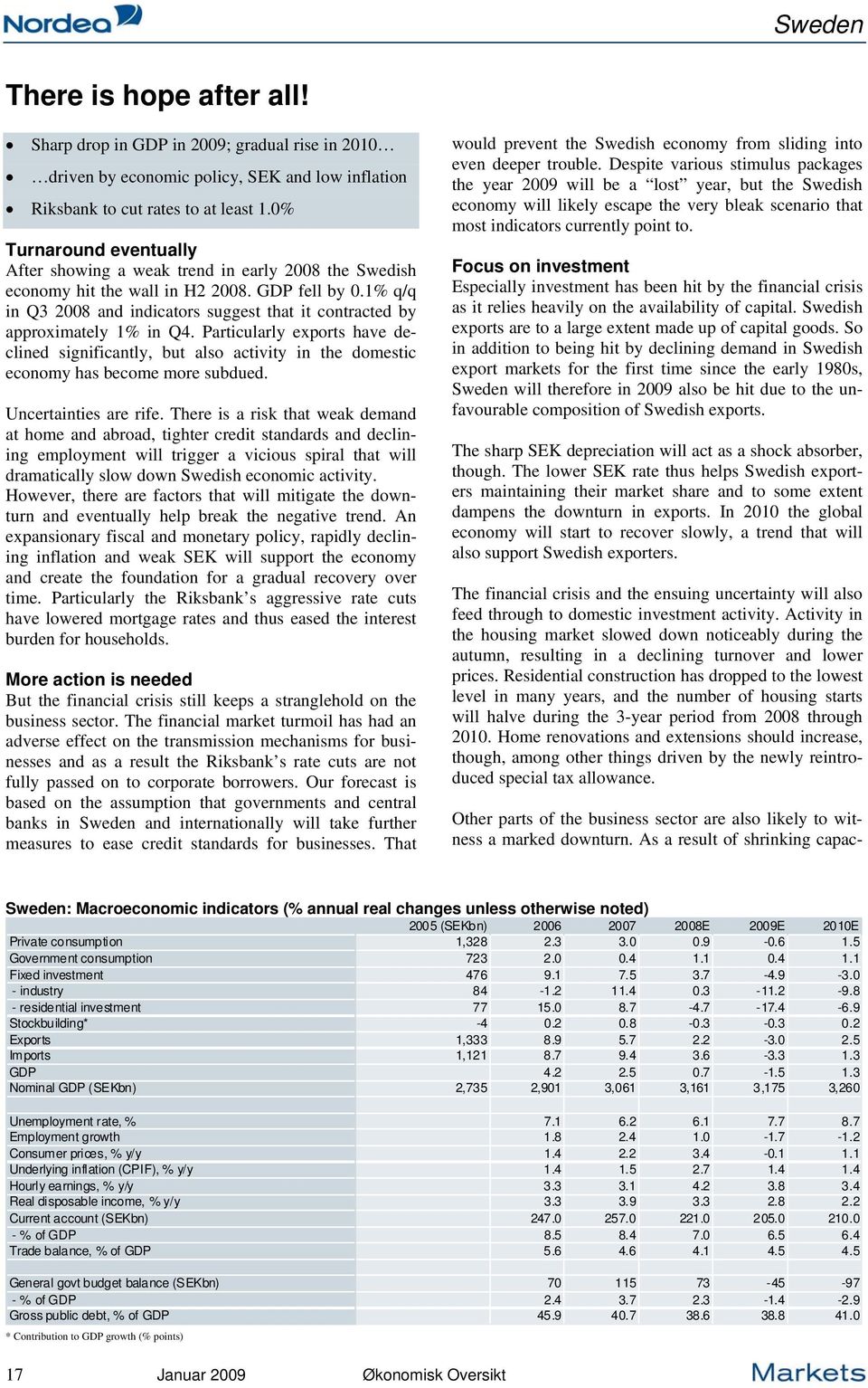 1% q/q in Q3 2008 and indicators suggest that it contracted by approximately 1% in Q4.