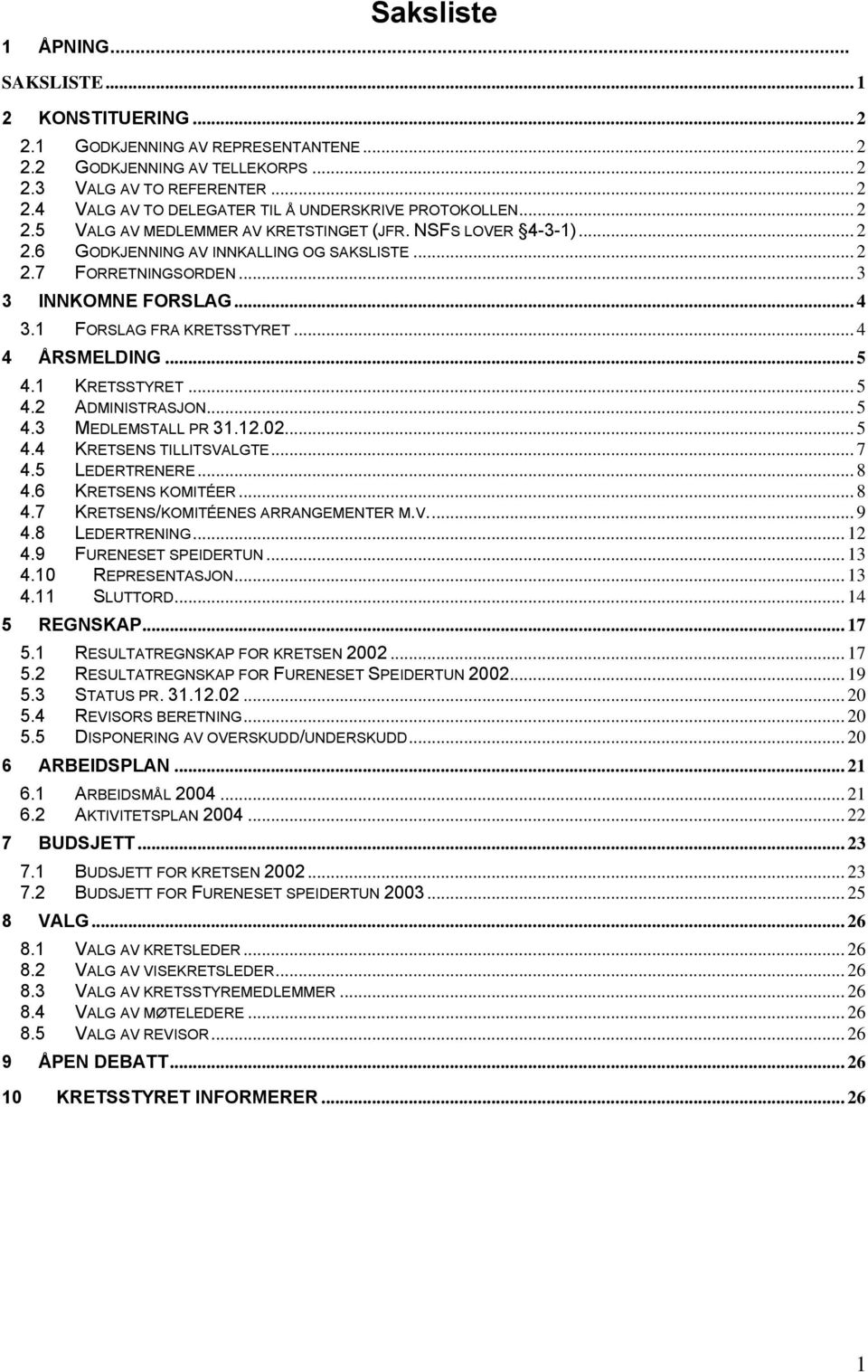 .. 4 4 ÅRSMELDING... 5 4.1 KRETSSTYRET... 5 4.2 ADMINISTRASJON... 5 4.3 MEDLEMSTALL PR 31.12.02... 5 4.4 KRETSENS TILLITSVALGTE... 7 4.5 LEDERTRENERE... 8 4.6 KRETSENS KOMITÉER... 8 4.7 KRETSENS/KOMITÉENES ARRANGEMENTER M.